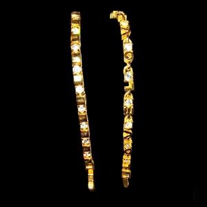 Stylish Gold Tone Tennis Bracelets--2 Piece Bundle